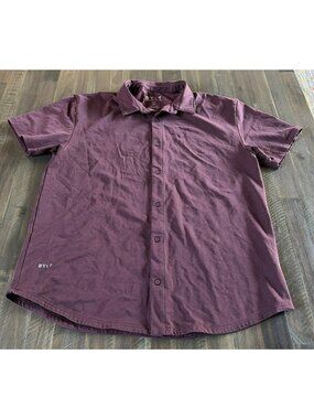 Men’s NWOT BYLT Premium Basics LUX Plum Button Down Polo Shirt XL